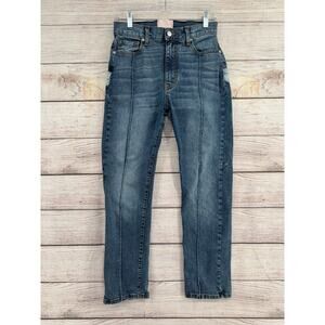 Revice Jeans Womens 28 Star Patch High Rise Straight Leg Distressed Denim USA